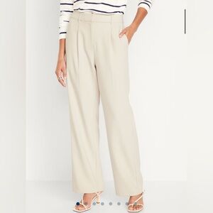 Old Navy Beige Extra High-Waisted Taylor Wide-Leg Trouser Suit Pants
